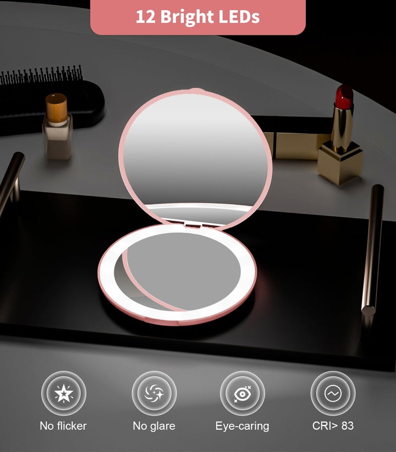 Wobsion Compact Travel Mirror - 1x/10x Magnification, Handheld 2-Sided, Perfect for Purses & Handbags - Image 5